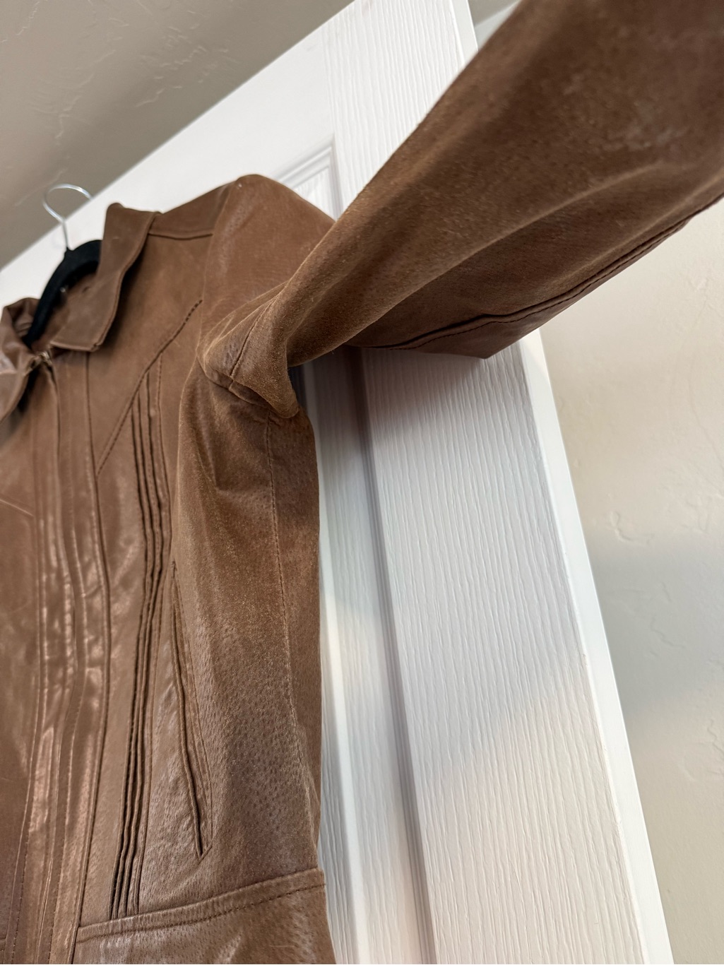 Moda International Brown Leather Zip Jacket — image 4 of 7